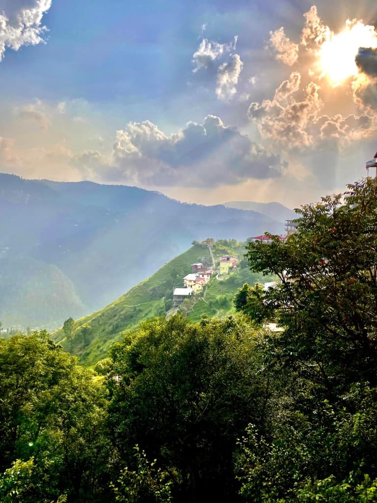 Golden Sunrays Over Valley & Hills